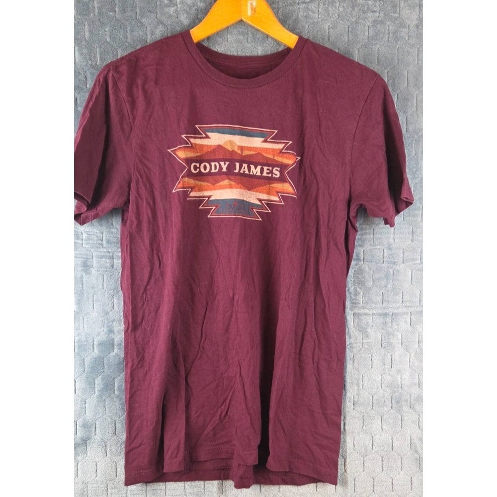 Cody James Men's L T Shirt Burgundy  Southwest Western Native Desert Tee